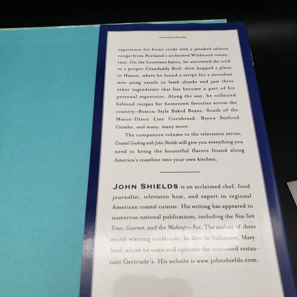 Coastal Cooking with John Shields Cookbook – Regional Seafood Recipes Hardcover